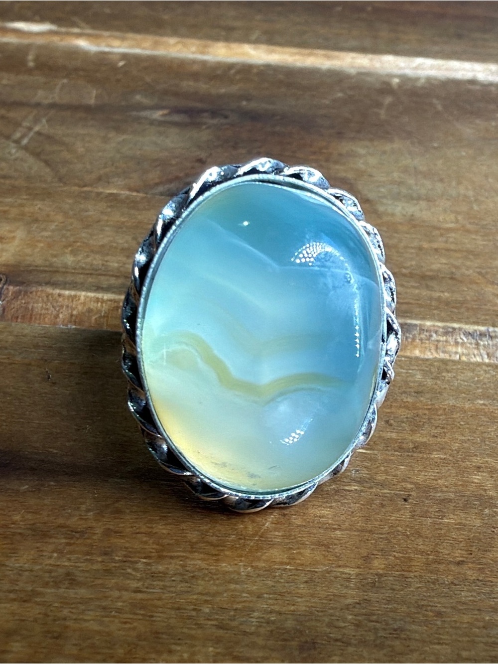 Vintage Style Bohemian Women Jewelry Size 8.5 Agate Gemstone 925 Silver Overlay